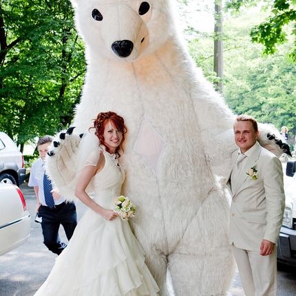 Ростовая кукла Белый медведь на свадьбу