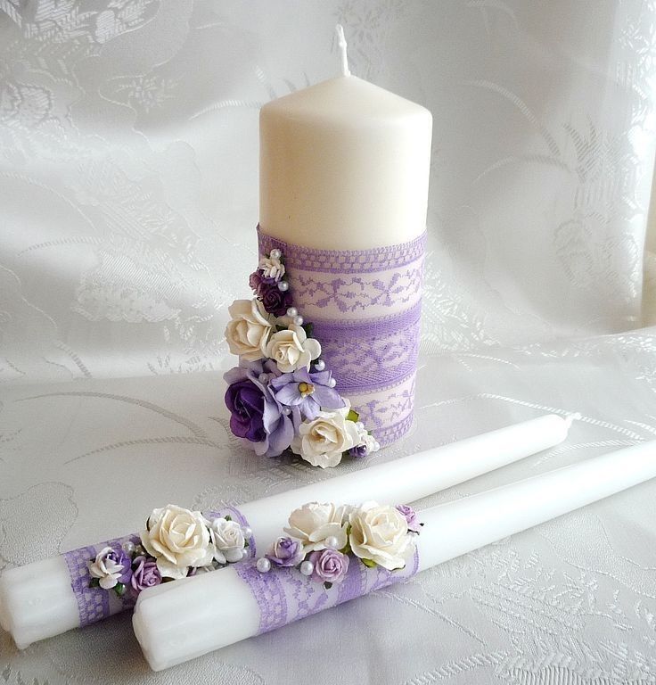 Оформление свадебных свечей