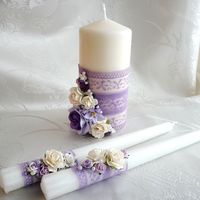 Оформление свадебных свечей