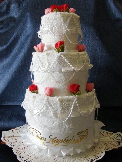 Торт из полотенец - фото 11081604 Свадебные аксессуары Natu+