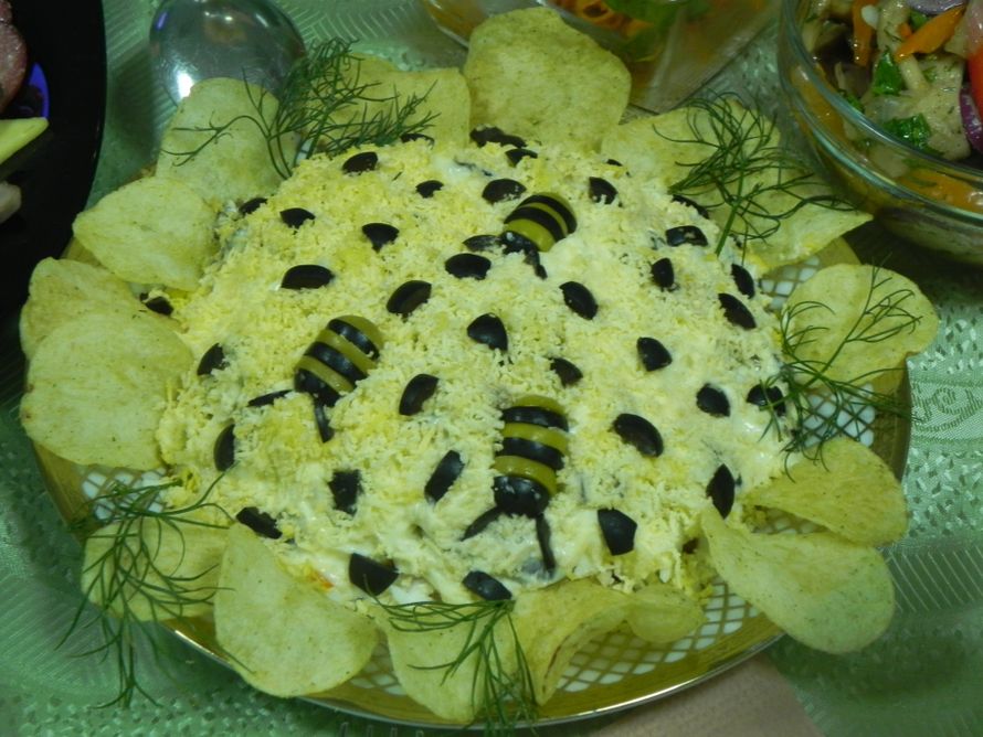 Вкусный салат подсолнух с фото
