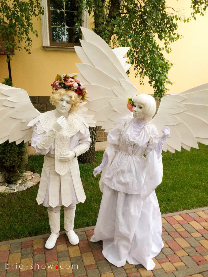 Фото 11429274 в коллекции Живые статуи на свадьбу - Живые статуи "Белые ангелы" 