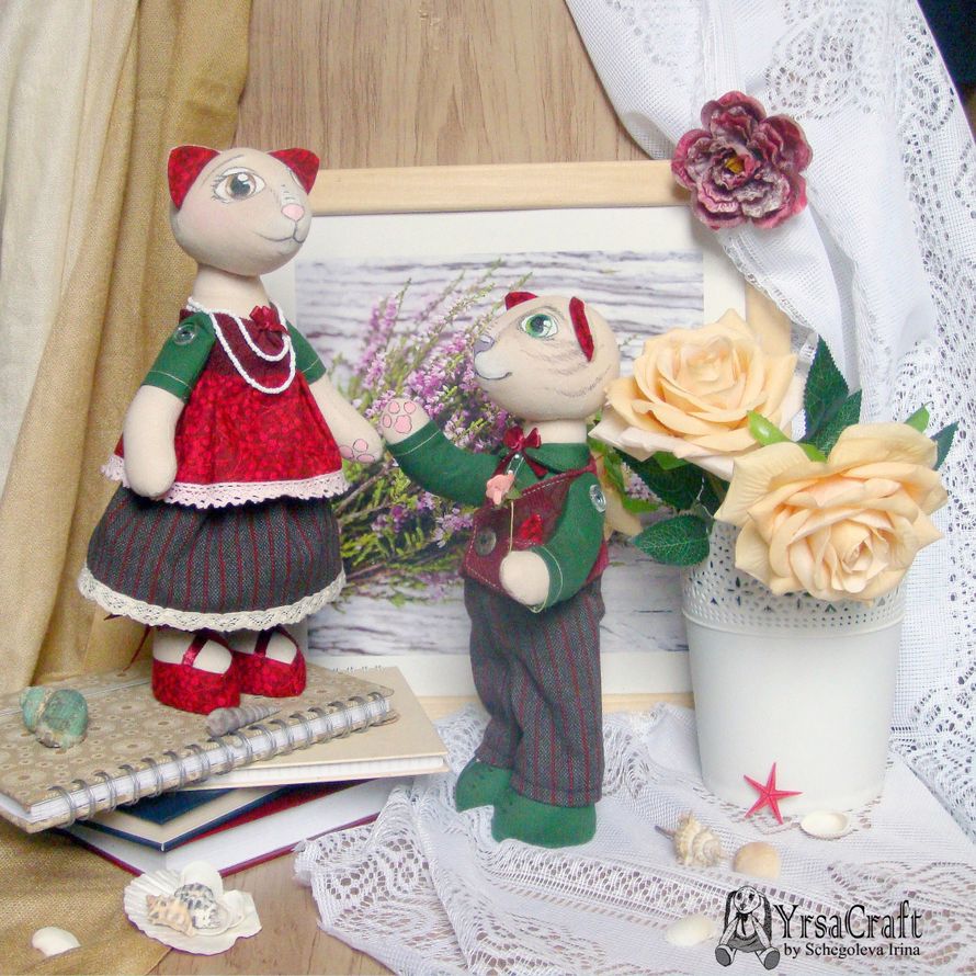 Влюбленные котики - фото 11826630 Куклы ручной работы - Ирина Щёголева