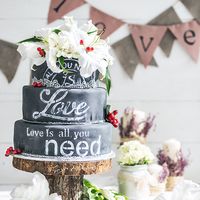 Свадебный торт с эффектом меловой доски. A hot new trend : chalkboard Wedding Cakes.
