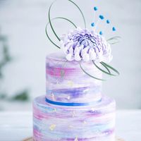 Космический свадебный торт с астрой из сахарной пасты