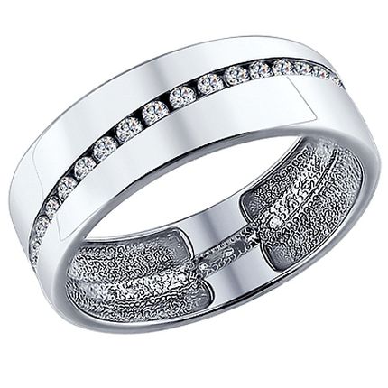 Обручальное серебряное кольцо