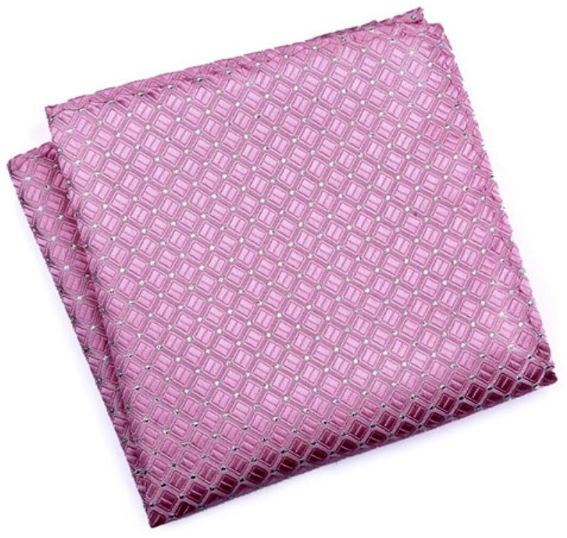 Нагрудный платок розовый с ромбовидным рисунком