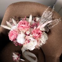 Букет невесты из стаб. цветов и сухоцветов