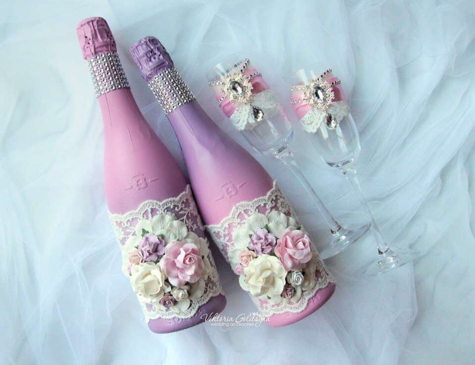 Свадебное шампанское и бокалы для молодожёнов - фото 15598620 Невеста01