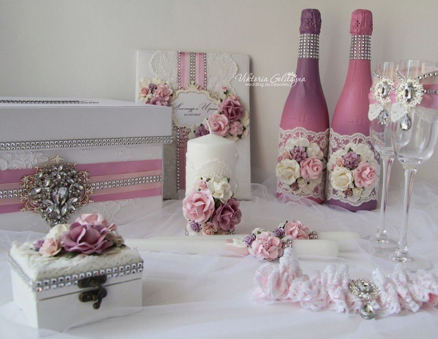 Свадебный набор в розовом и сиреневом цвете - фото 15598626 Невеста01