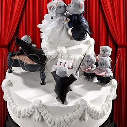Торт "Свадебные мишки с роялем", цена за 1 кг