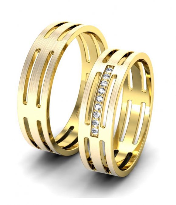 Обручальные кольца с 9-ю бриллиантами