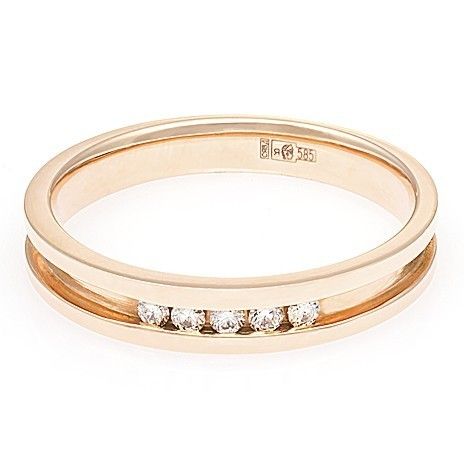Прелестное обручальное кольцо с 5 бриллиантами. На заказ
