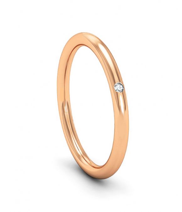 Классическое обручальное кольцо с бриллиантом. На заказ