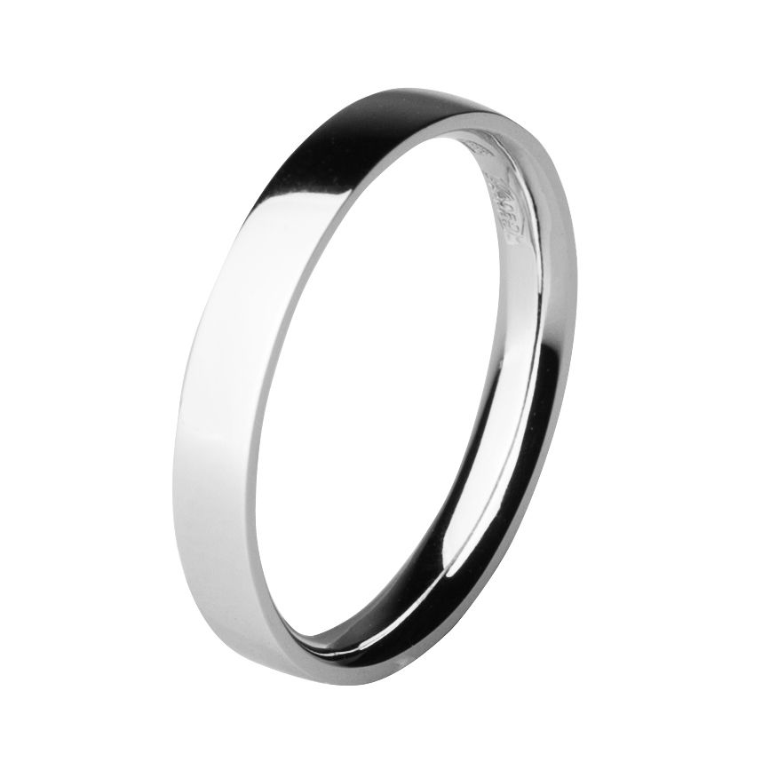 Обручальное кольцо из платины, плоское 3 мм - фото 16959842 "Платиnor" - кольца из платины и палладия