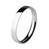 Обручальное кольцо из платины, плоское 3 мм