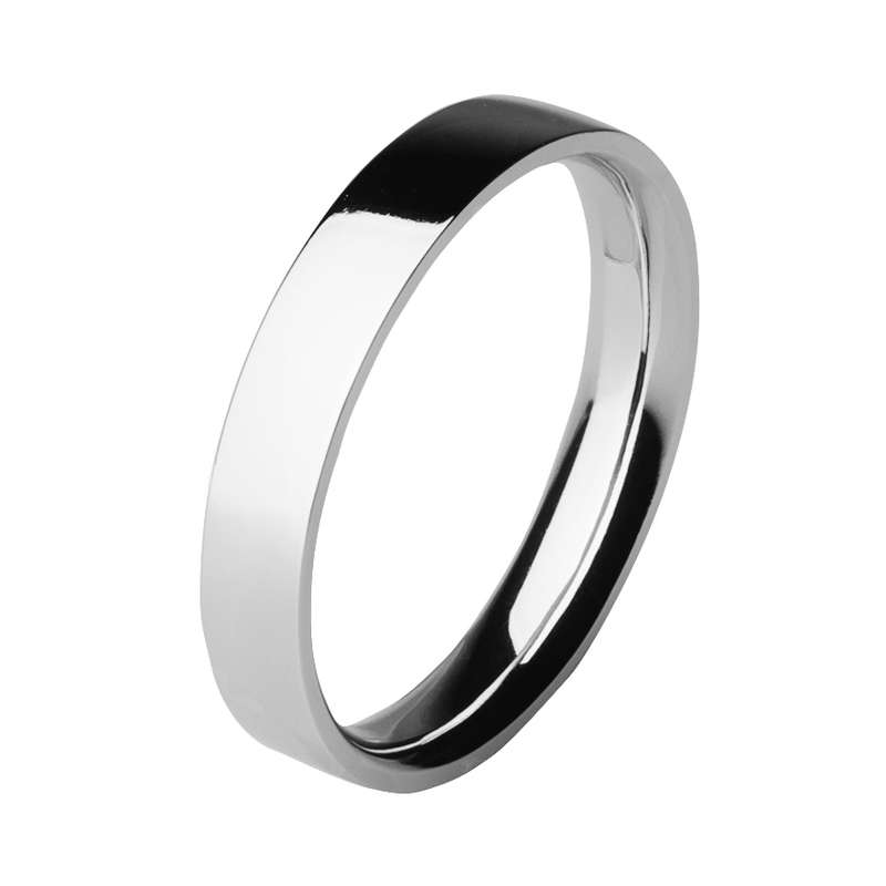 Обручальное кольцо из платины, плоское 4 мм - фото 16959924 "Платиnor" - кольца из платины и палладия
