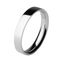 Обручальное кольцо из платины, плоское 4 мм