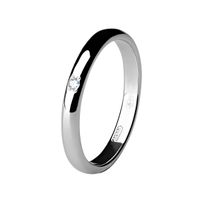 Обручальное кольцо из палладия с 1 бриллиантом шириной 2,5 мм