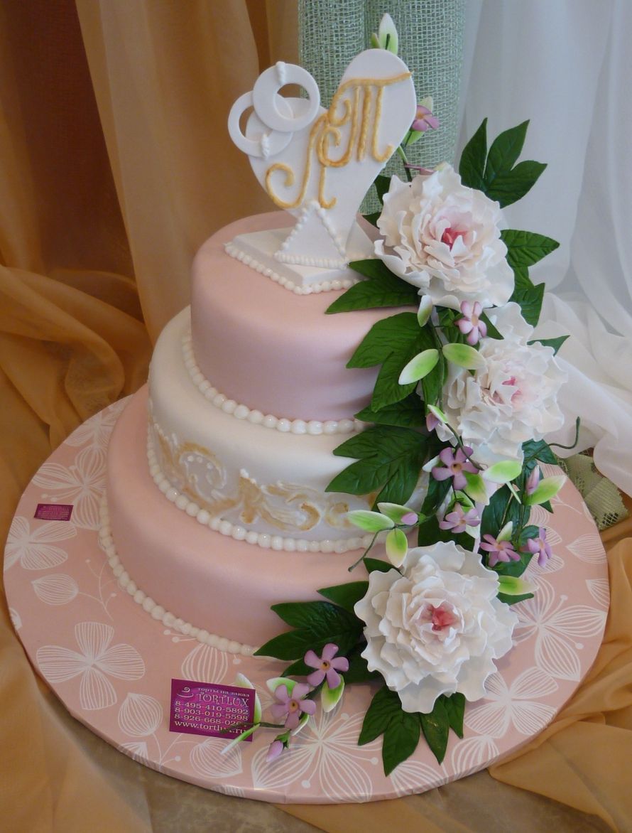 Свадебный торт.Вес 15 кг. - фото 3559079 Кондитерская дизайн студия "ТортЛюкс"