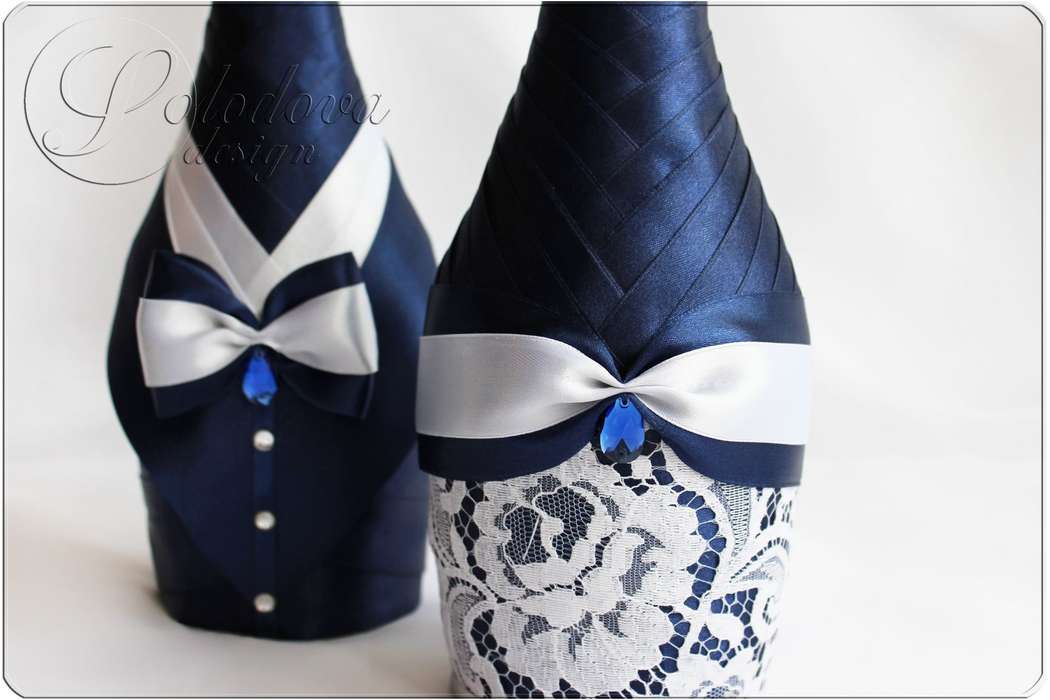 Свадебное шампанское "Голубая лагуна" 1800р  - фото 2777355 Интернет-магазин аксессуаров Solodovadesign