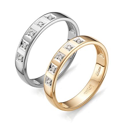кольцо обручальное с бриллиантами
