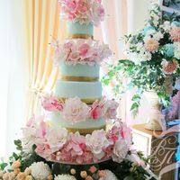 Свадебный торт "Пудровые розы", вес 22 кг