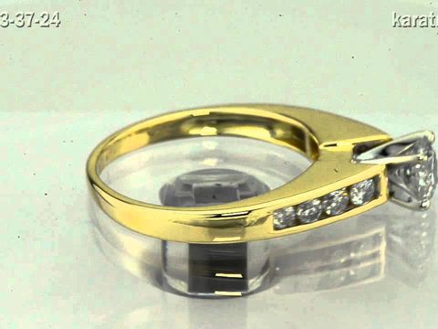 Золотое кольцо с бриллиантами 1.18 карат