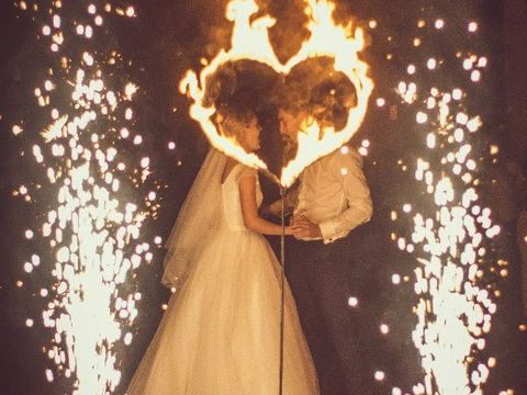 Огненное сердце и салют на свадьбу Ставрополь