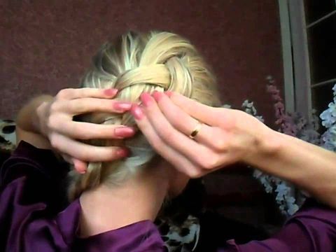 Коса с использованием волос на заколках