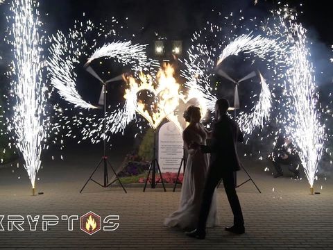 Шоу на свадьбу - Иваново - KRYPTOS - огненные сердца, вертушки и пирофонтаны